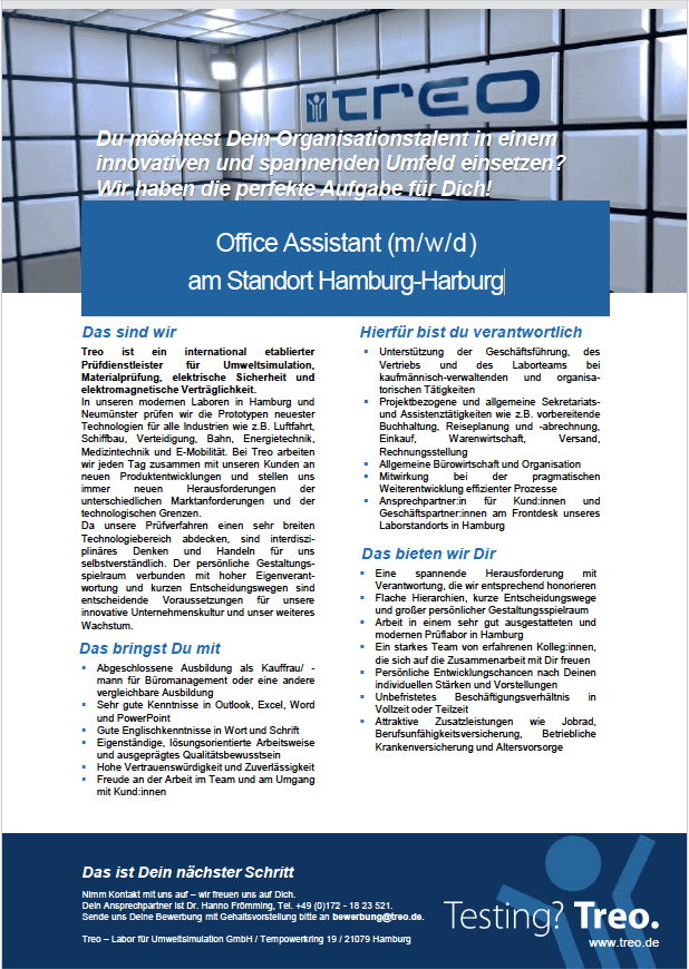 Office Assistant (m/w/d) am Standort Hamburg-Harburg
