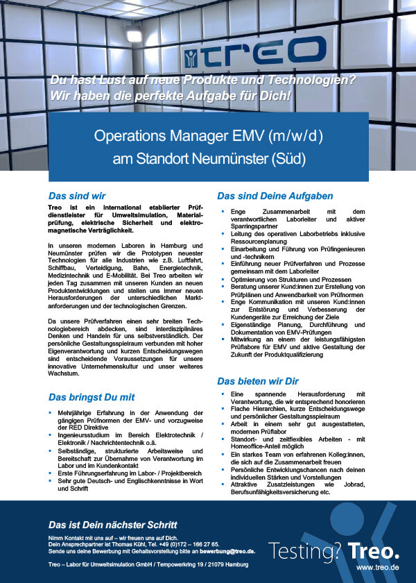Stellenanzeige Operations Manager EMV (m/w/d) am Standort Neumünster (Süd)